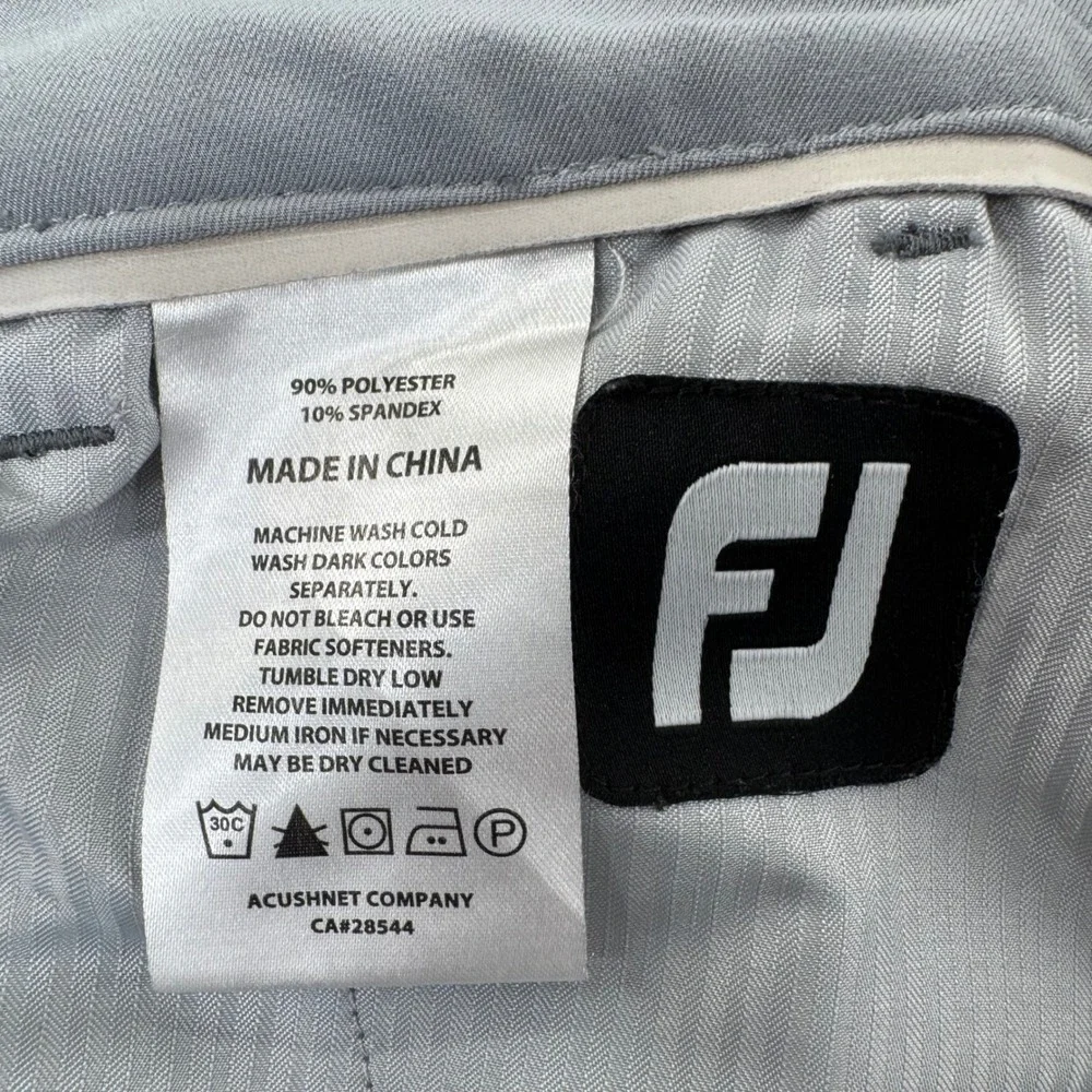 FootJoy Golf Pants Mens 34x30 Gray Performance Stretch‎ Tech Breathable Chinos
